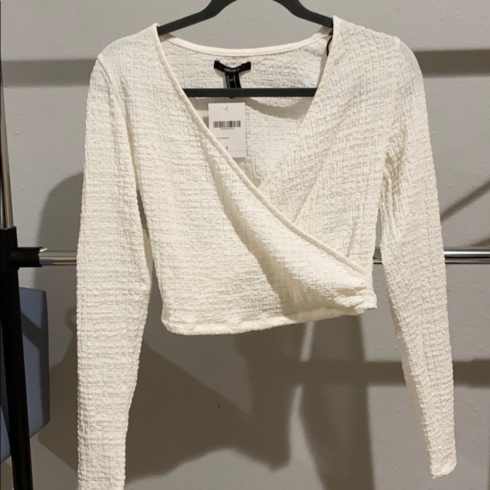 Forever 21 faux wrap crop top